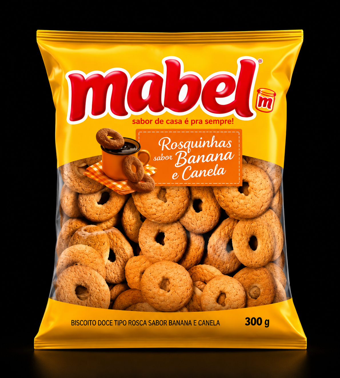 Biscoito Rosquinha Sabor Banana e Canela 300g