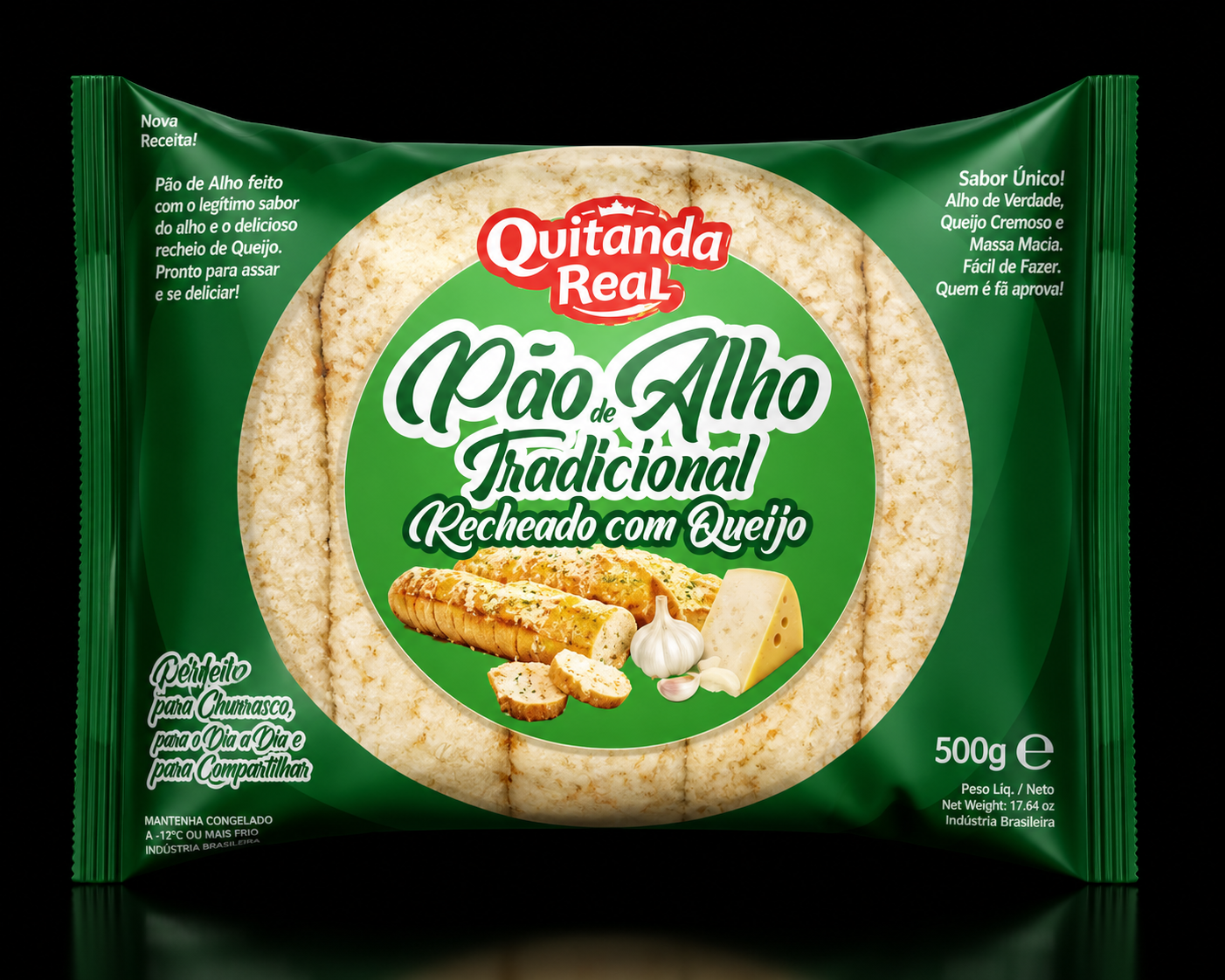 Pão de Alho Tradicional Recheado com Queijo 500g